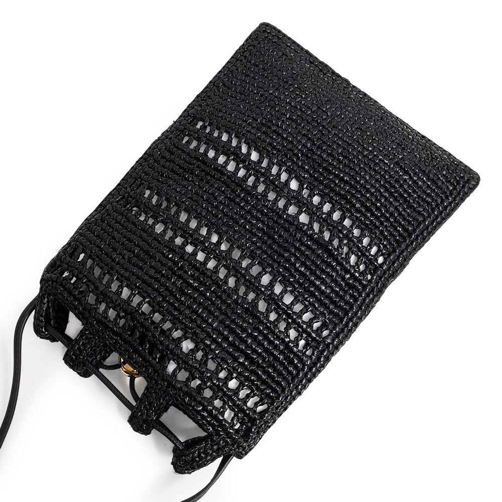 ロエベ C756PHPX05 ドローストリング ポケット ラフィア ブラック