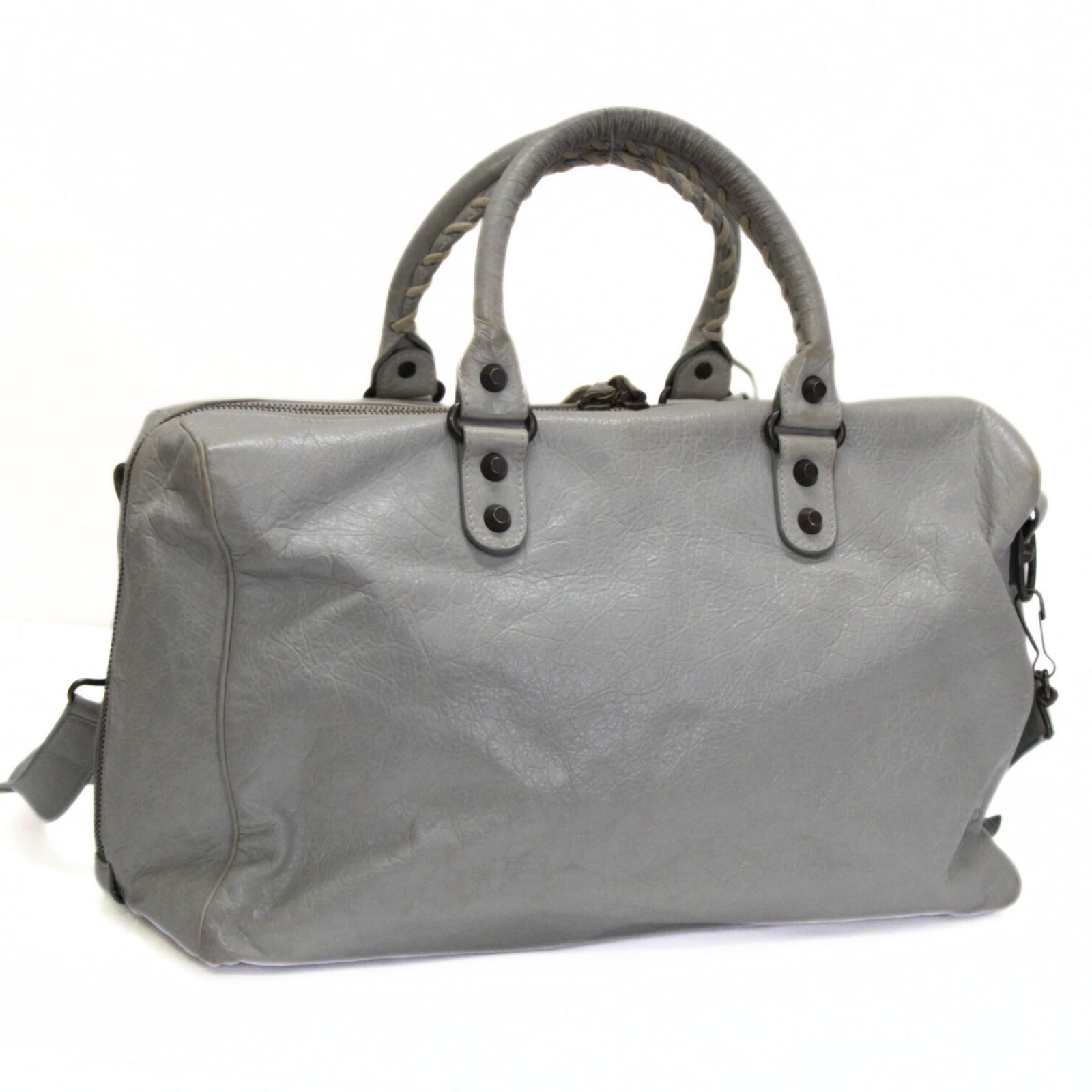 バレンシアガ BALENCIAGA ザ・ボックス 2WAYバッグ レザー グレー系