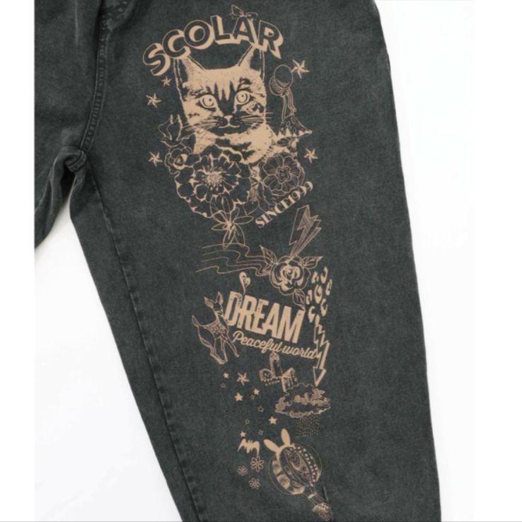 Scolar チョーク風柄コクーンパンツ - メルカリ 