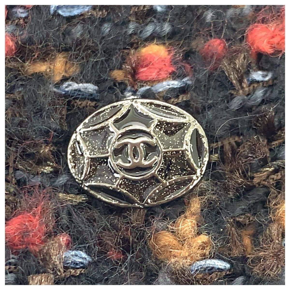 美品 CHANEL シャネル ココマーク サイズ36 マルチカラー シルク