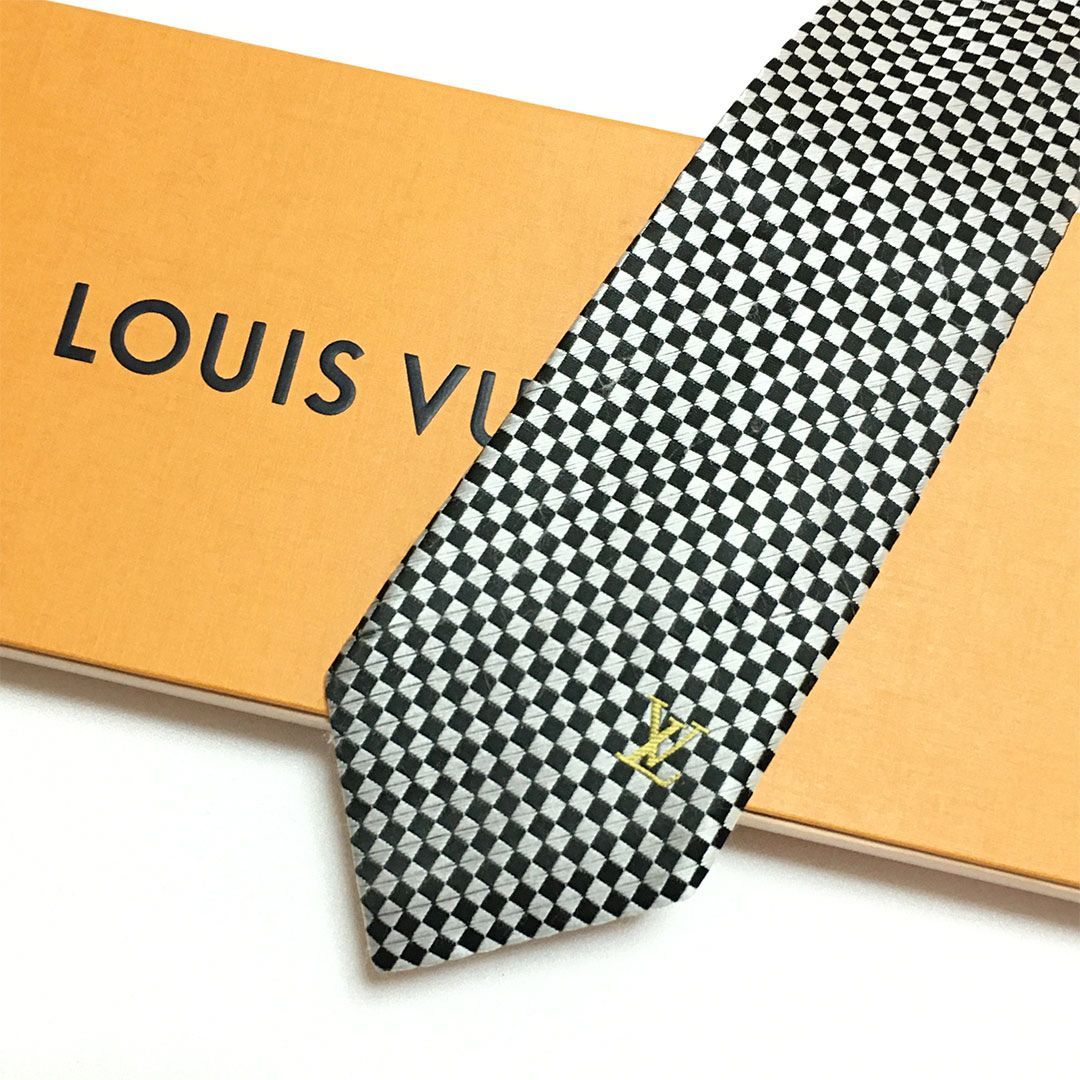 未使用級 ルイヴィトン Louis Vuitton ネクタイ シルク100% ブラック