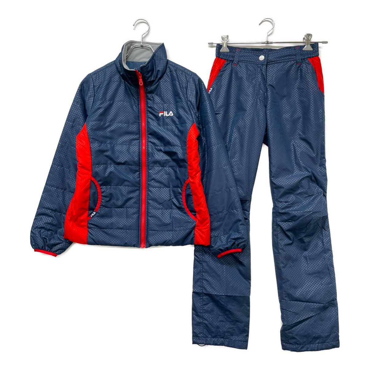 【フォロー割】 良品 フィラゴルフ セットアップ 中綿 サイズM レディース 中古 レディース フィラゴルフ FILA GOLF セットアップ M 紺 ネイビー