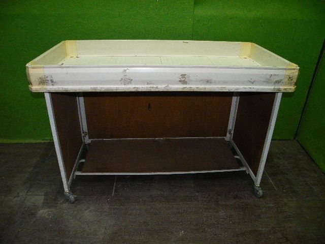 【現状品】折りたたみ平台ワゴン W120cm×D60cm（キズ・汚れあり）■折りたたみワゴン・セール・催事■I-220 現状品】折りたたみ平台ワゴン W120cm×D60cm（キズ・汚れあり
