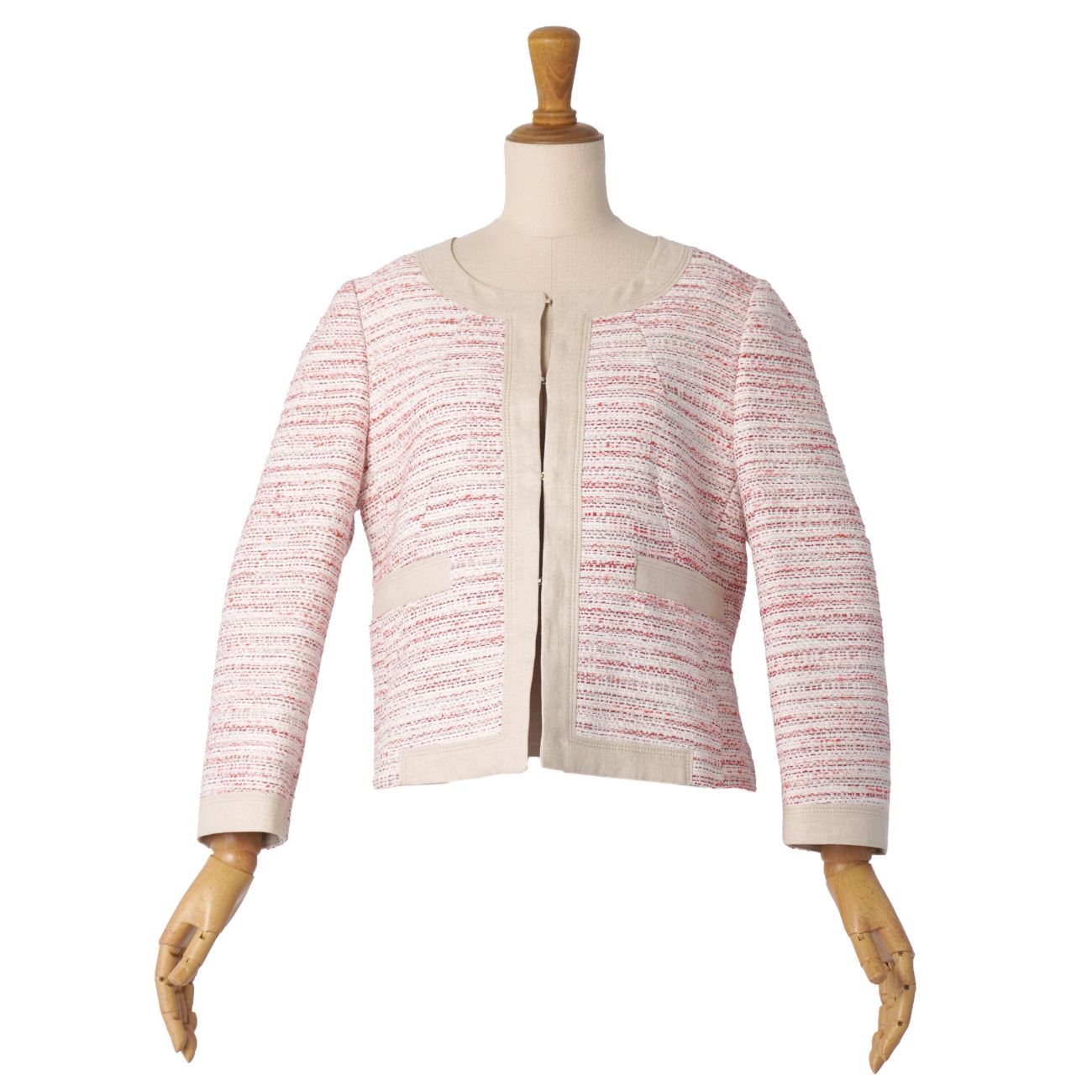 MaxMara studio マックスマーラ /ツイード ノーカラー ジャケット 美品 マックスマーラ Max Mara STUDIO ジャケット ノーカラー ミ