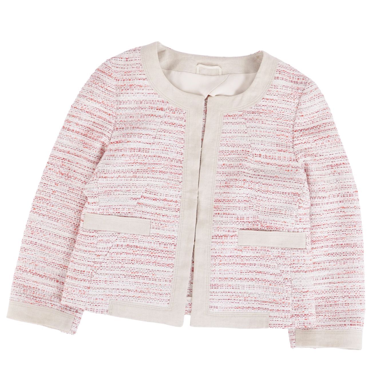 MaxMara studio マックスマーラ /ツイード ノーカラー ジャケット MaxMara STUDIO ノーカラー ジャケット ツイード Max Mara STUDIO 春色