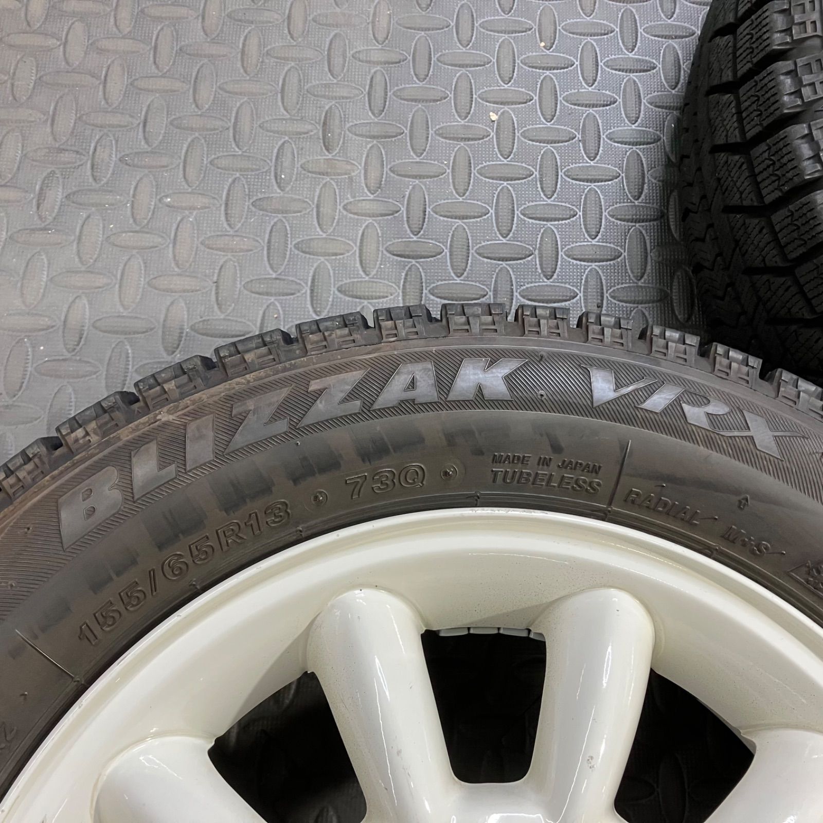 20年製 155/65R13 ブリヂストン ブリザックVRX HE21S ラパン純正アルミ 