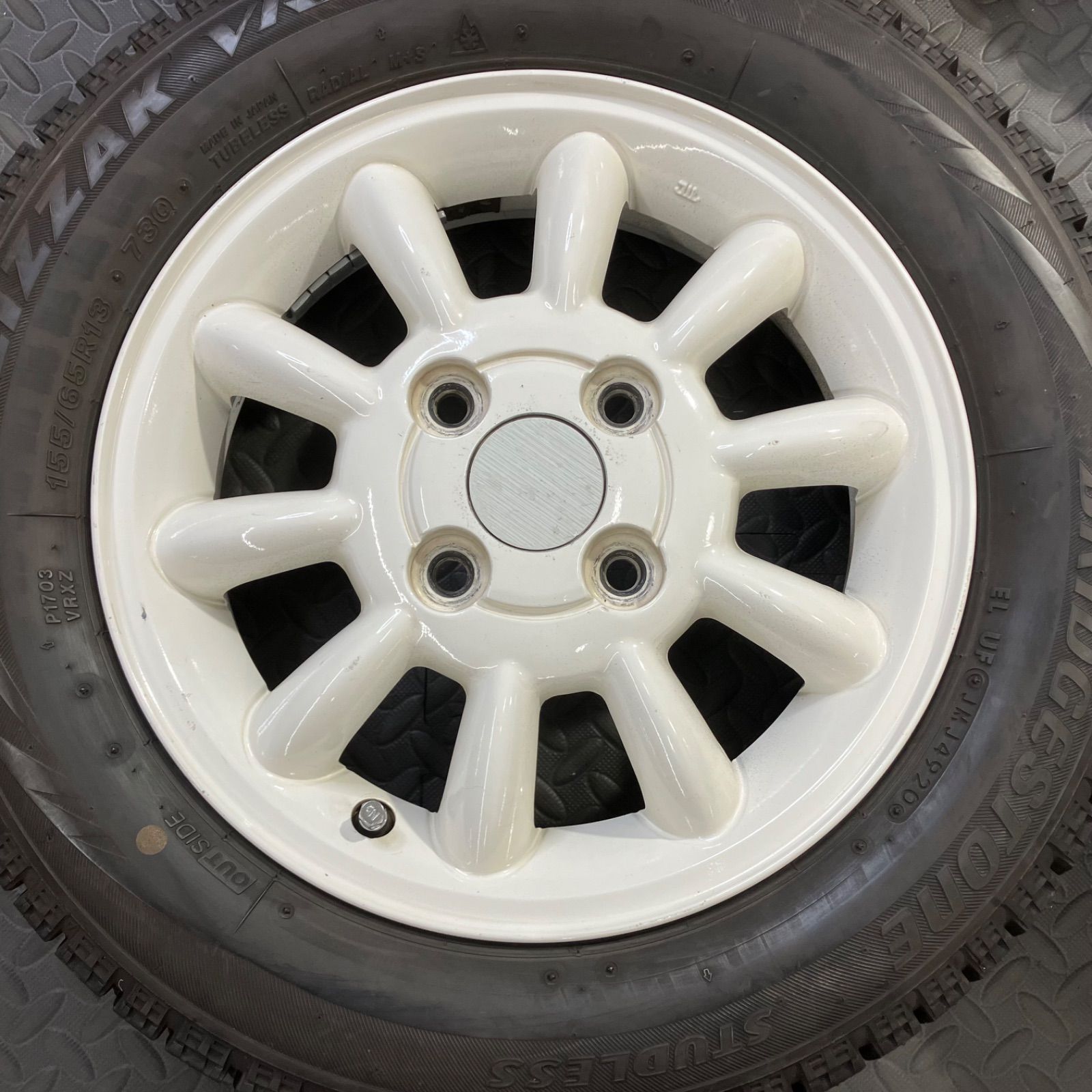 20年製 155/65R13 ブリヂストン ブリザックVRX HE21S ラパン純正アルミ 