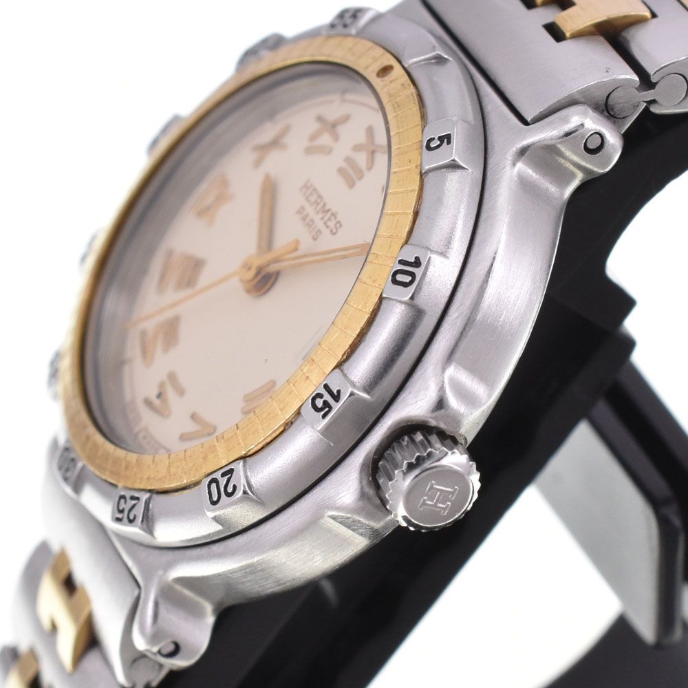 エルメス HERMES キャプテンニモ SS/GP クォーツ レディース 良品 J