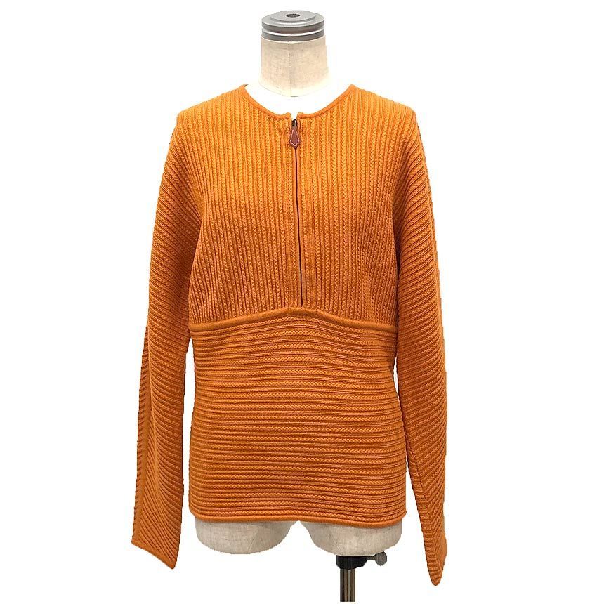 HERMES エルメス ハーフジップニット Sサイズ 長袖 ウール カシミヤ