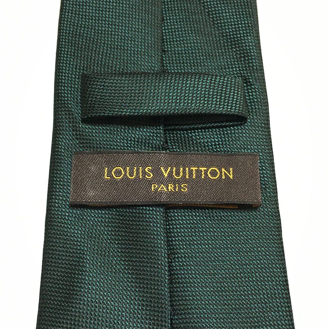 未使用級 ルイヴィトン Louis Vuitton ネクタイ シルク100% グリーン