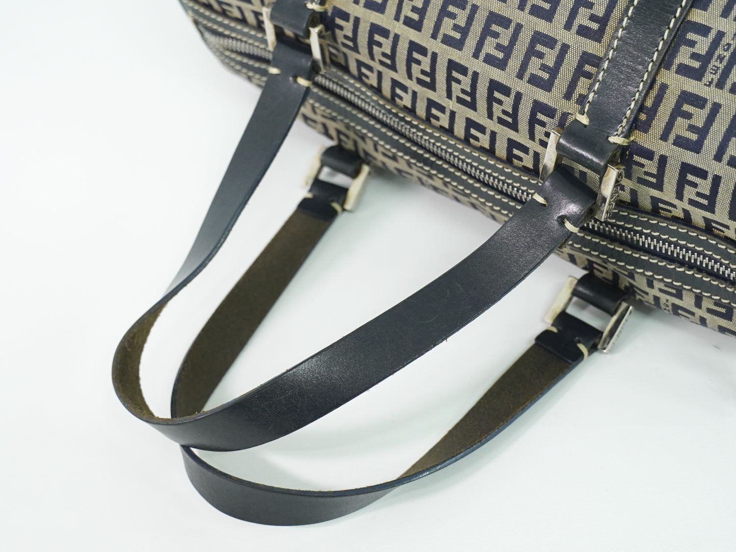 本物 フェンディ FENDI ズッキーノ ミニ ボストンバッグ ハンドバッグ