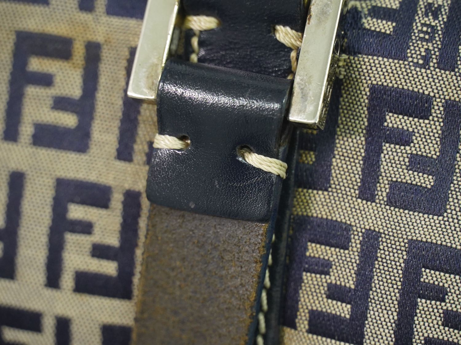 本物 フェンディ FENDI ズッキーノ ミニ ボストンバッグ ハンドバッグ