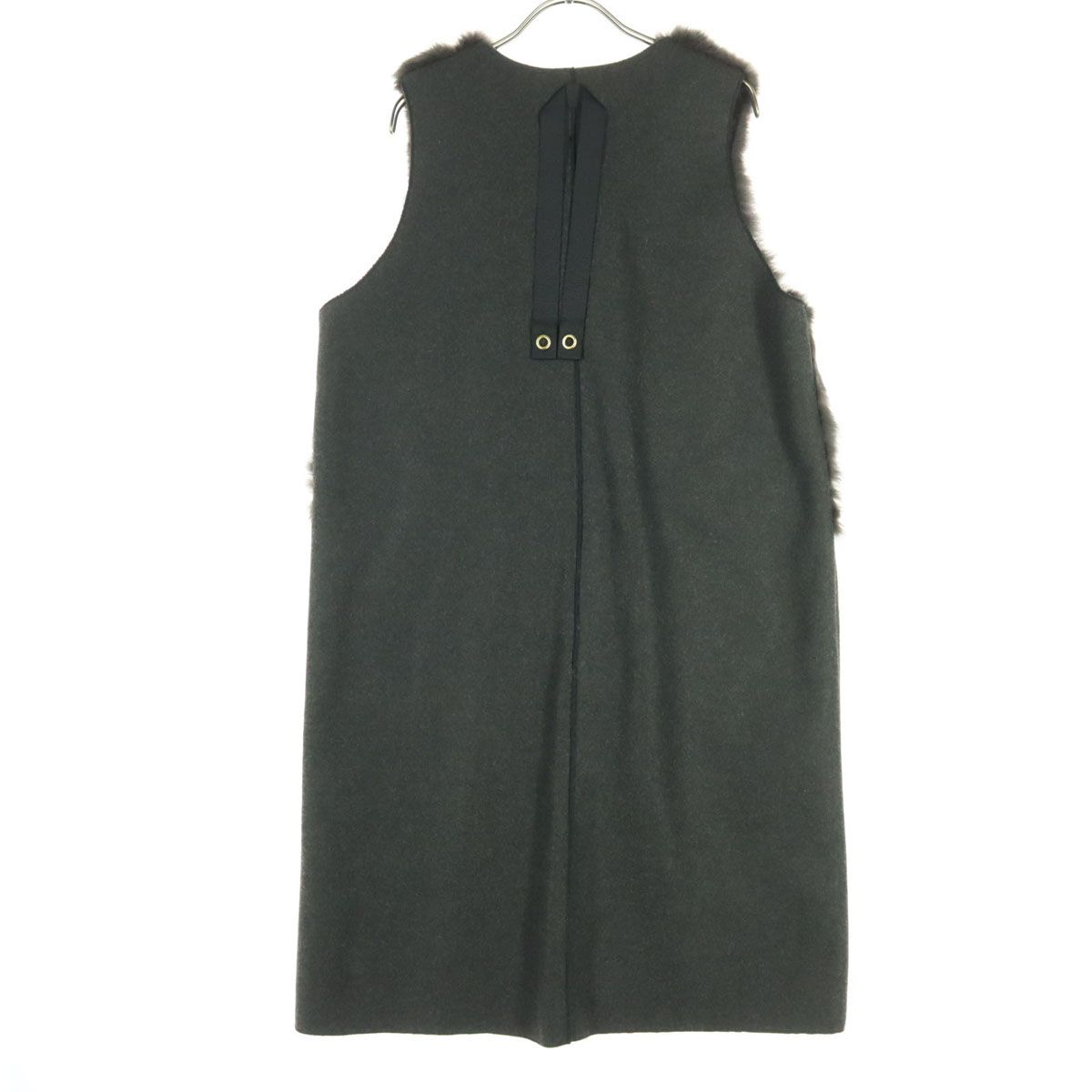 美品 Eimee Law エイミーロウ ノースリーブ ファー ジレベスト 38