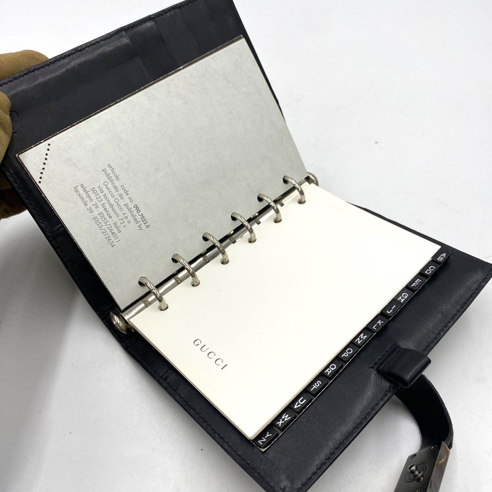 GUCCI グッチ パイソン 型押し ノートブック メモ帳 手帳 カバー