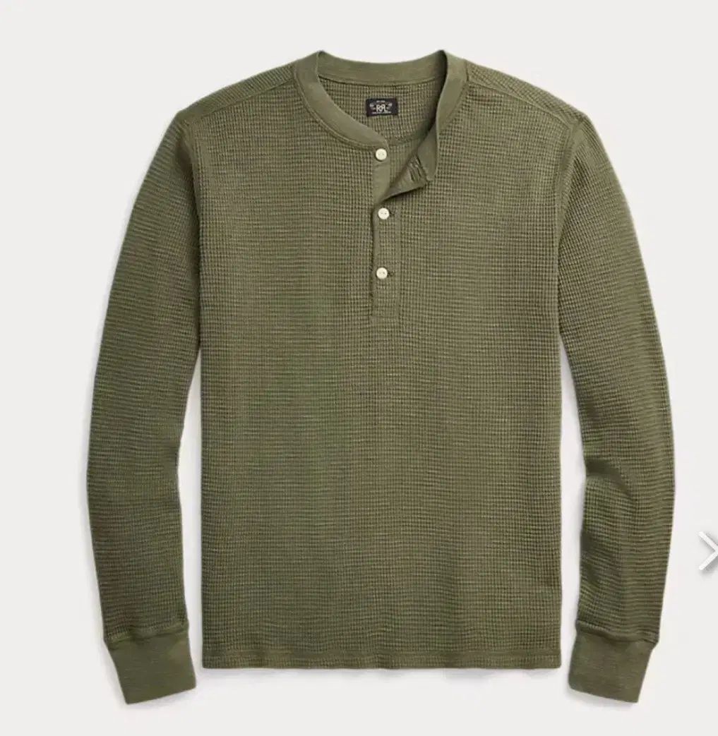 ダブルアールエル ガーメント ダイ ワッフル ニット ヘンリー シャツ