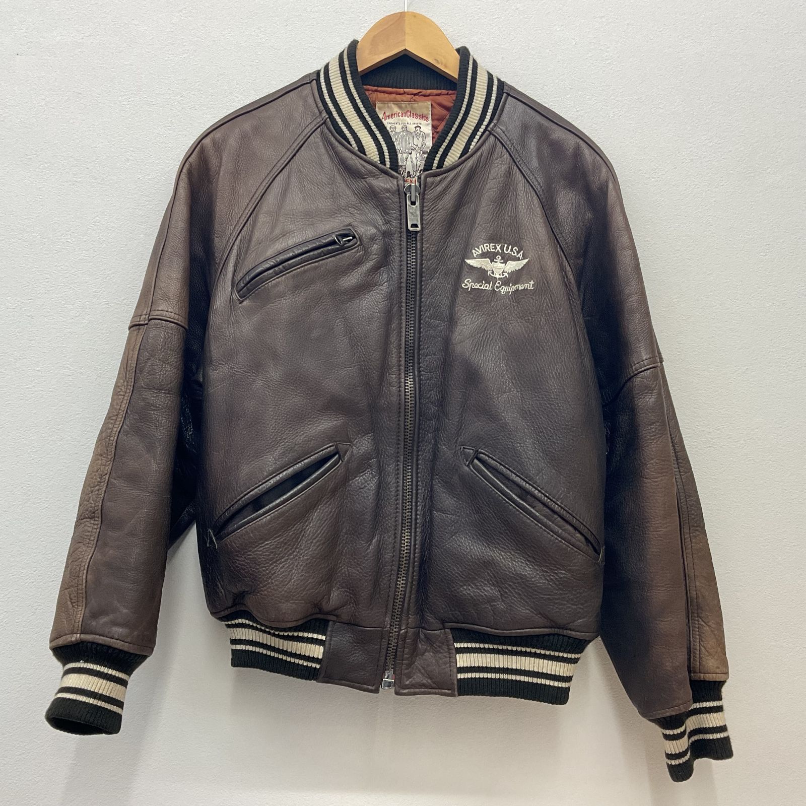 AVIREX 【アヴィレックス】レザージャケット ブラウン XS - メルカリ