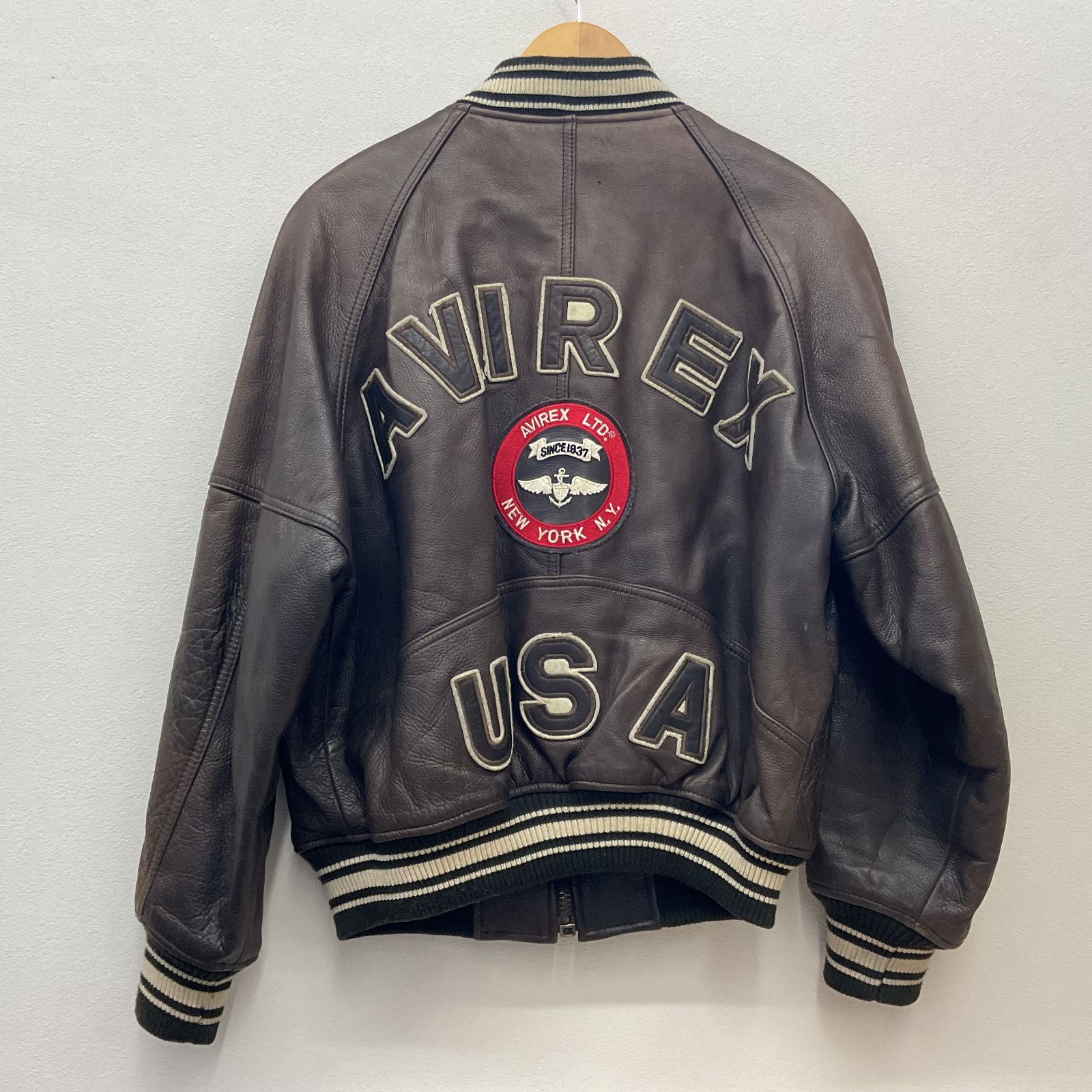 AVIREX 【アヴィレックス】レザージャケット ブラウン XS - メルカリ