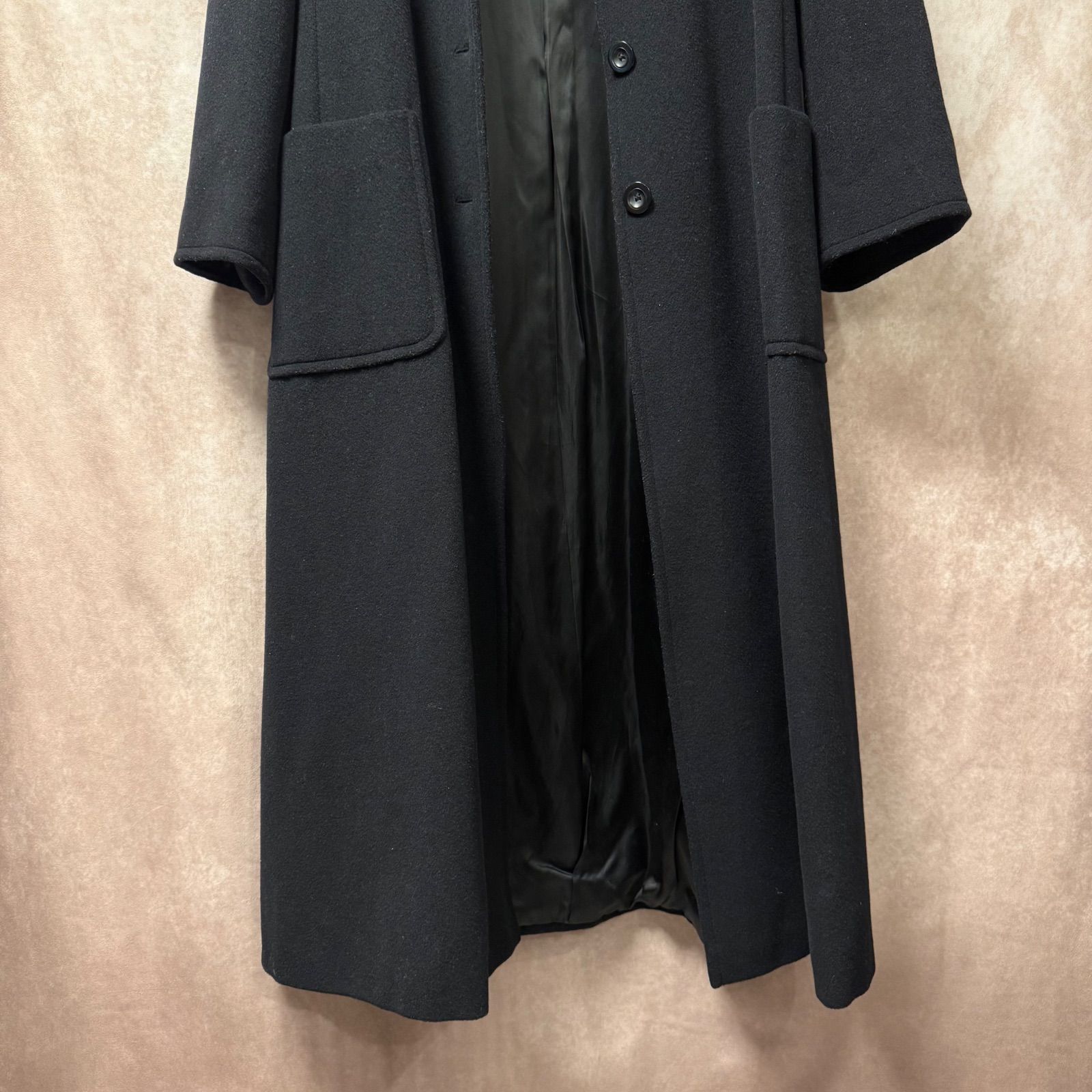 MaxMara 銀タグ ヴァージンウール100% ロングコート 黒 38 - メルカリ