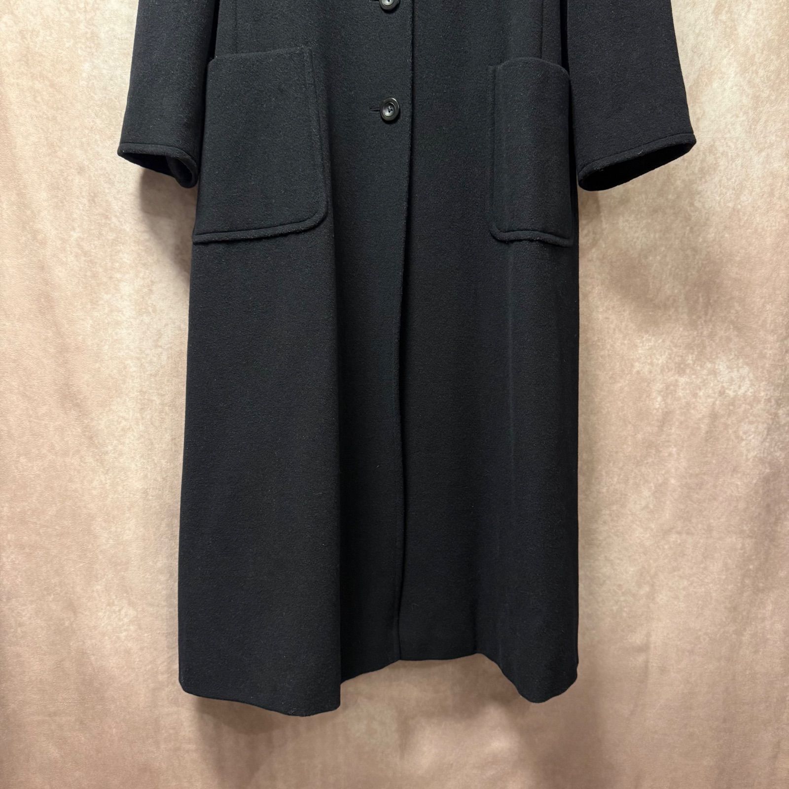 MaxMara 銀タグ ヴァージンウール100% ロングコート 黒 38 - メルカリ