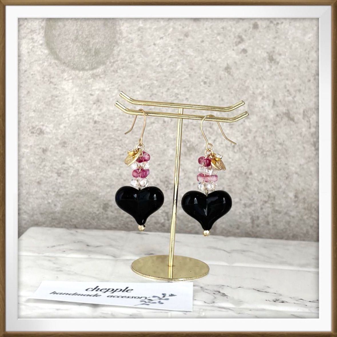 ハンドメイドピアス1623 ハンドメイドピアス #1623 半円の通販 by