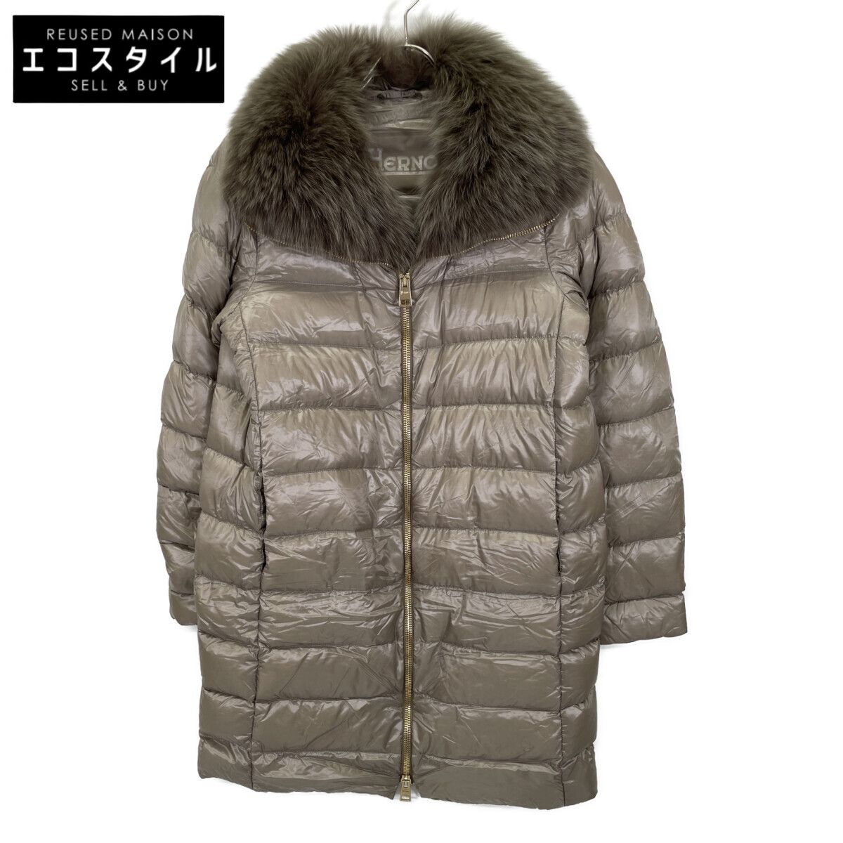 HERNO ヘルノ ﾍﾞｰｼﾞｭ ﾌｫｯｸｽﾌｧｰ PRODUZ LAVJAP ﾀﾞｳﾝｼﾞｬｹｯﾄ ベージュ