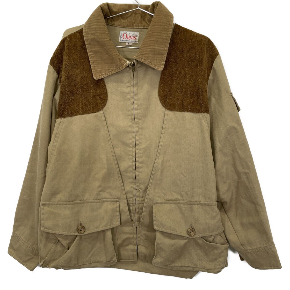 Orvis】ﾍﾞｰｼﾞｭ 80s ｺｰﾃﾞｭﾛｲ襟 ﾊﾝﾃｨﾝｸﾞｼﾞｬｹｯﾄ L - メルカリ