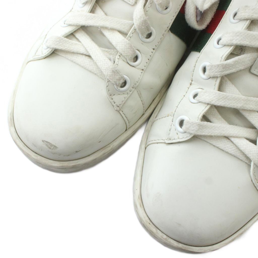 グッチ GUCCI スニーカー レザー ローカット シェリーライン 猫 ねこ