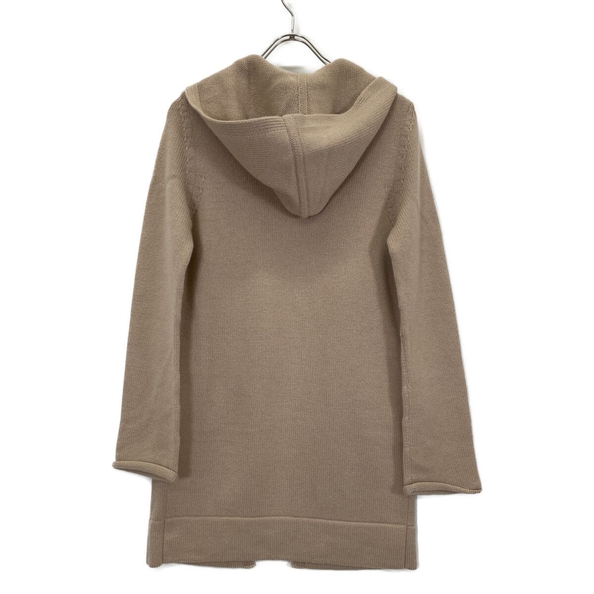 フォクシー　カシミア100% ベージュ ニット ロングカーディガン F FOXEY フォクシー ﾍﾞｰｼﾞｭ ｶｼﾐﾔ100 ﾌｰﾄﾞ付 ｶｼﾐﾔﾛﾝｸﾞｶｰﾃﾞｨｶﾞﾝ 記載無し