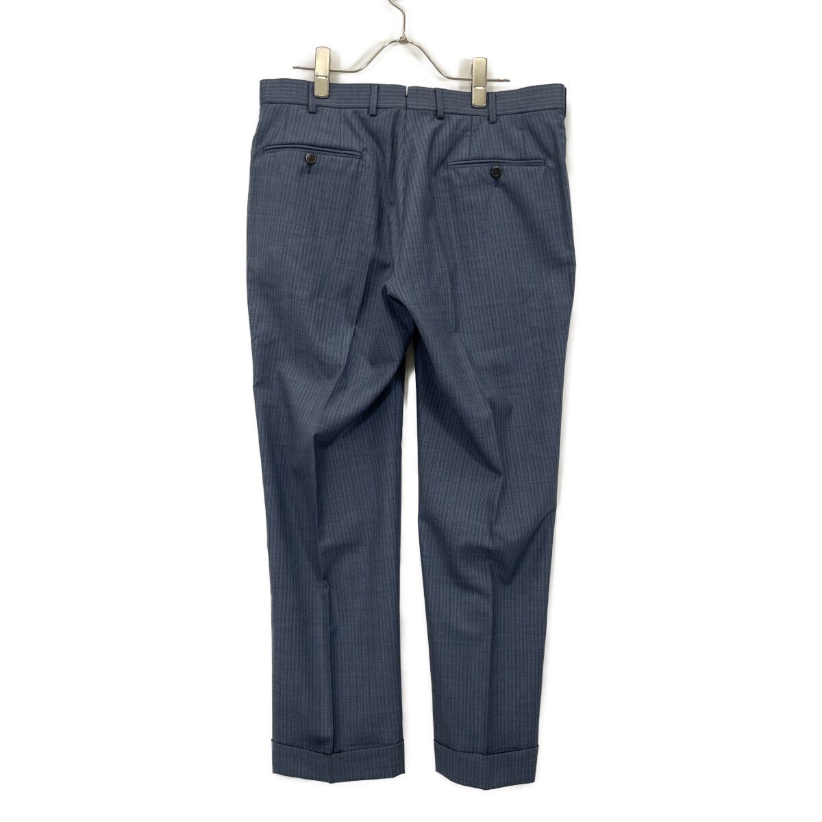 ISAIA イザイア ﾌﾞﾙｰ×ｸﾞﾚｰ GREGORIO ｼﾙｸ混 ｽﾄﾗｲﾌﾟ ｽｰﾂ 48 - メルカリ