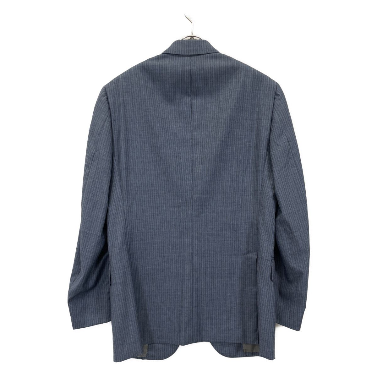 ISAIA イザイア ﾌﾞﾙｰ×ｸﾞﾚｰ GREGORIO ｼﾙｸ混 ｽﾄﾗｲﾌﾟ ｽｰﾂ 48 - メルカリ