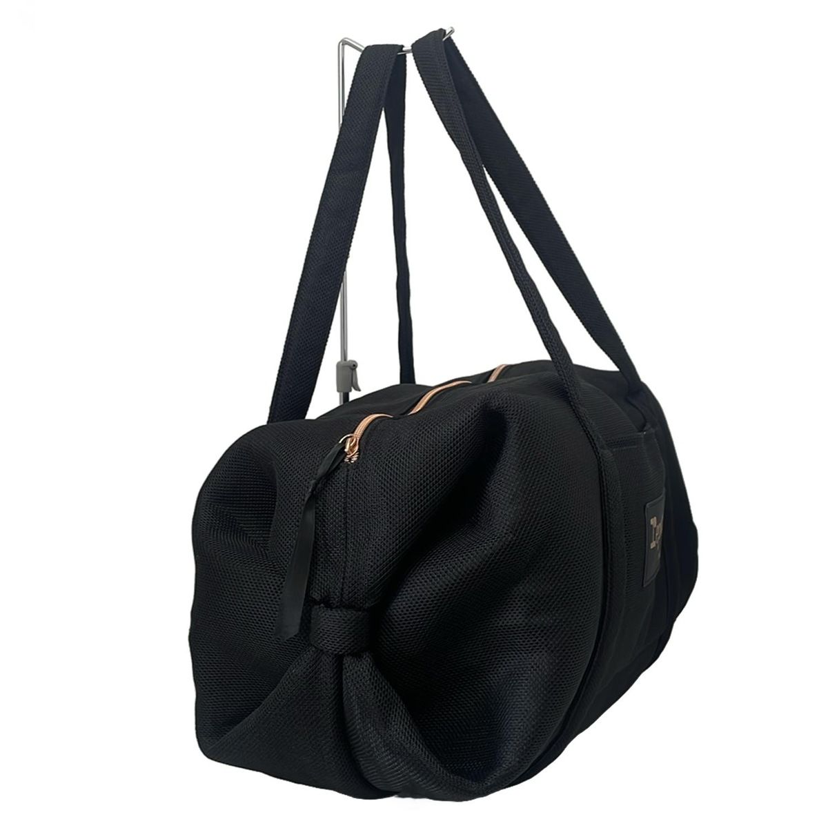 訳あり✨美品✨レペット✨ボストンバッグ✨メッシュ✨大容量✨ブラック✨軽量 repetto(レペット) ボストンバッグ - 黒 メッシュ/本体ロックなし