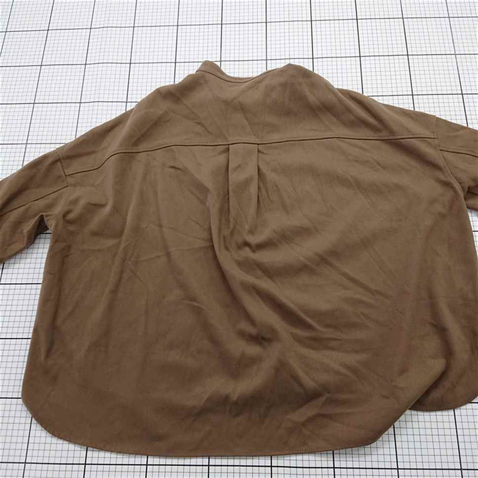 ◇ Θ ピュアルセシン PUAL CE CIN バンドカラーシャツ ブラウン系