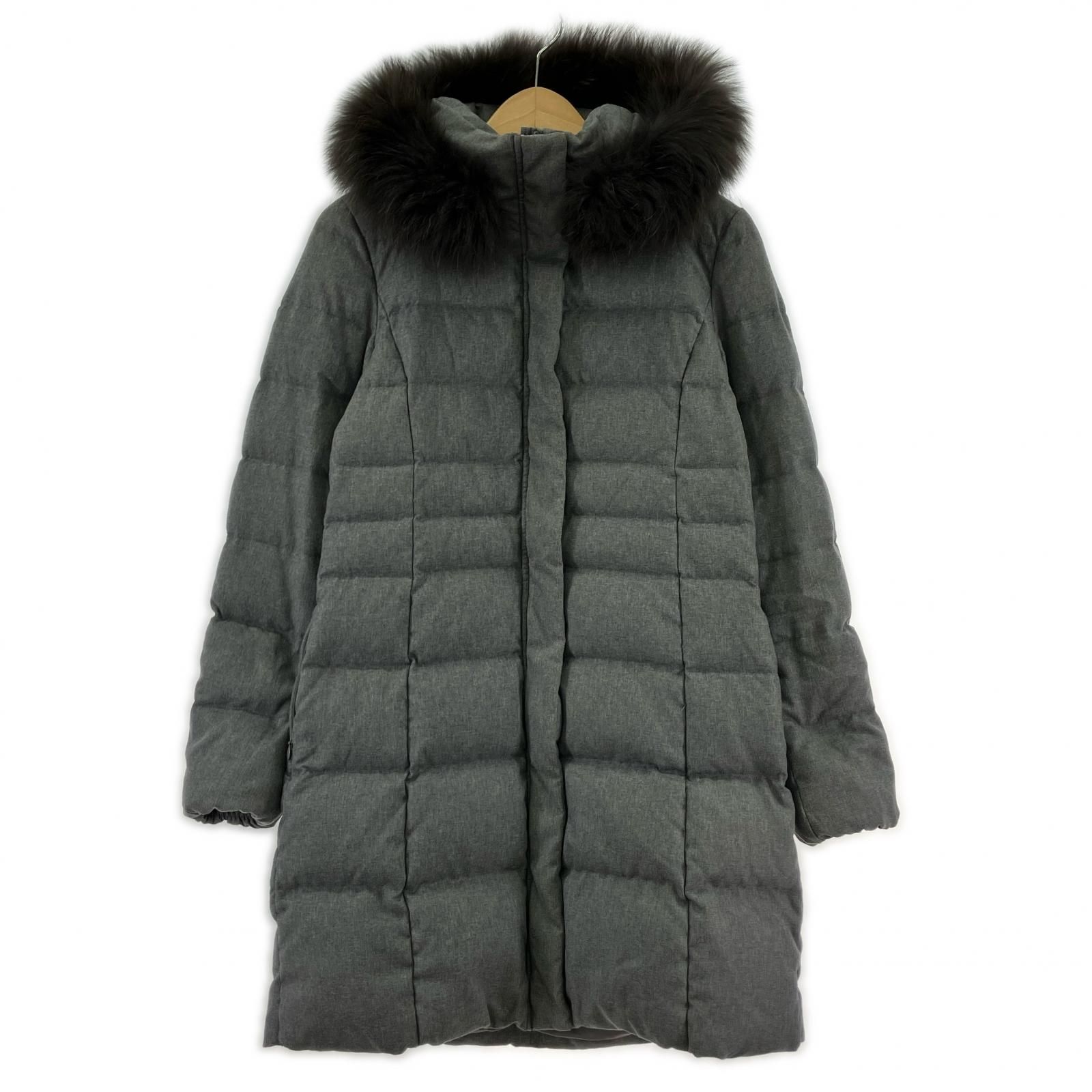 INDIVI　フード付きダウンコート♡ INDIVI インディヴィ 2way フード付き ダウンコート size36/グレー