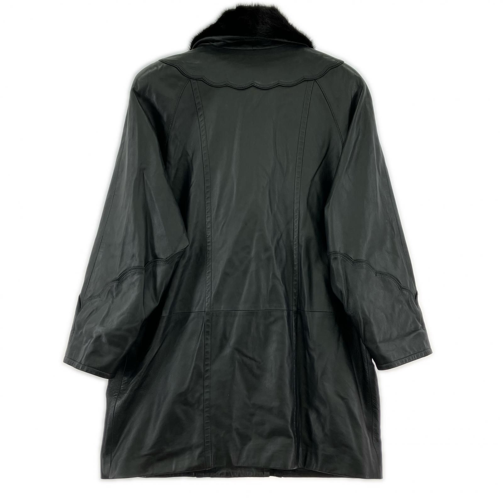 PIERRE BALMAIN ピエールバルマン ラムレザーコート sizeF/ブラック