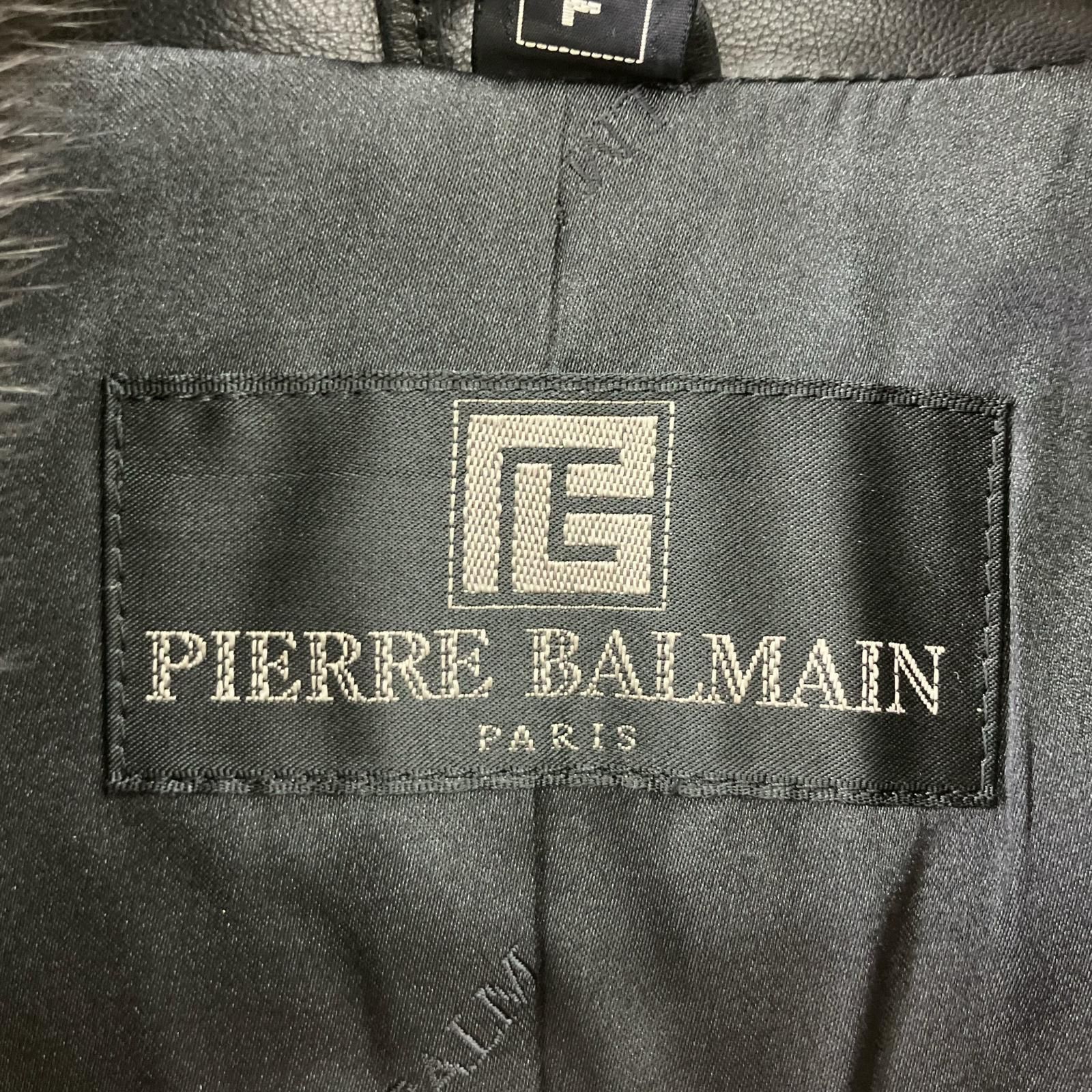 PIERRE BALMAIN ピエールバルマン ラムレザーコート sizeF/ブラック