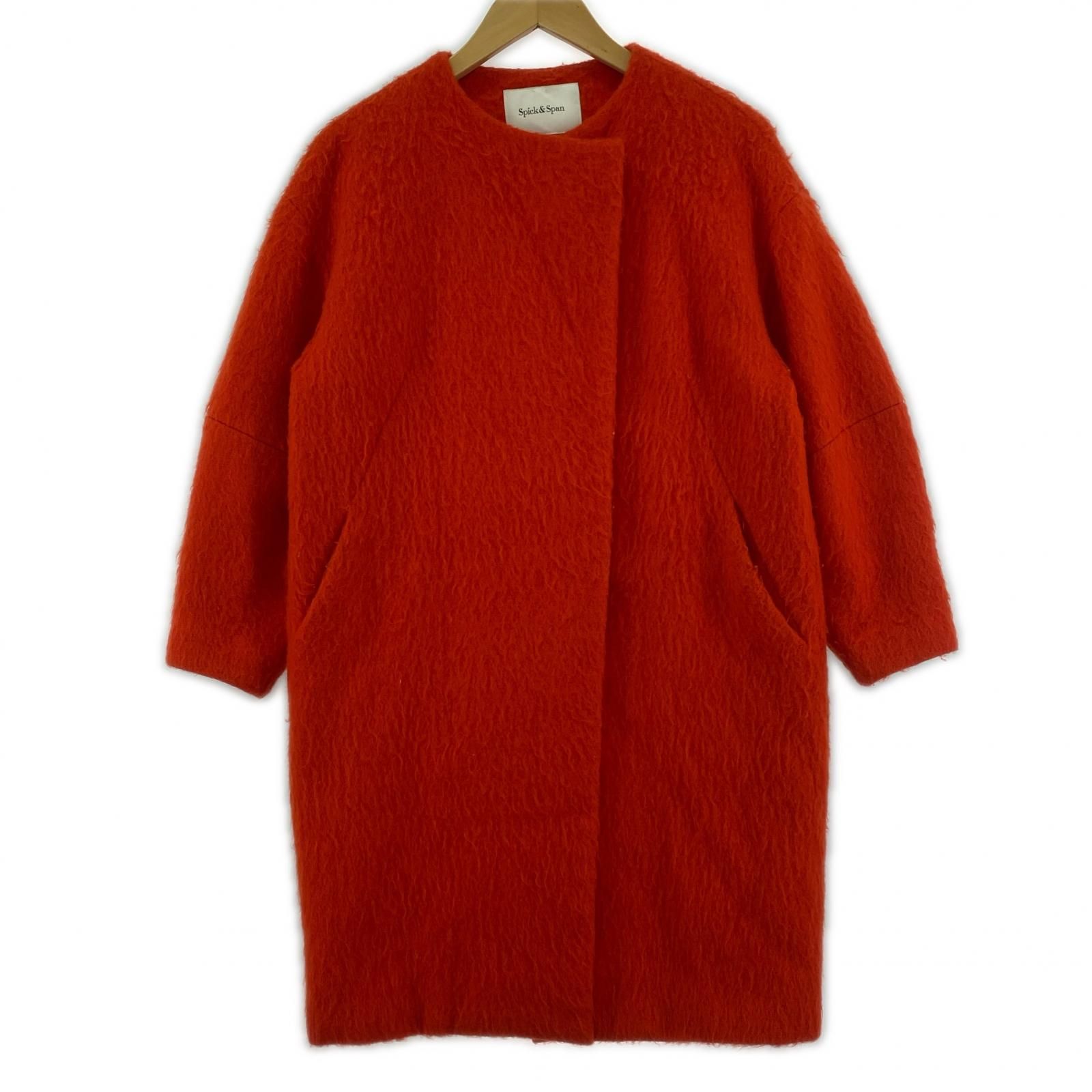 Spick & Spanスピック＆スパン ノーカラー シャギーコート size36