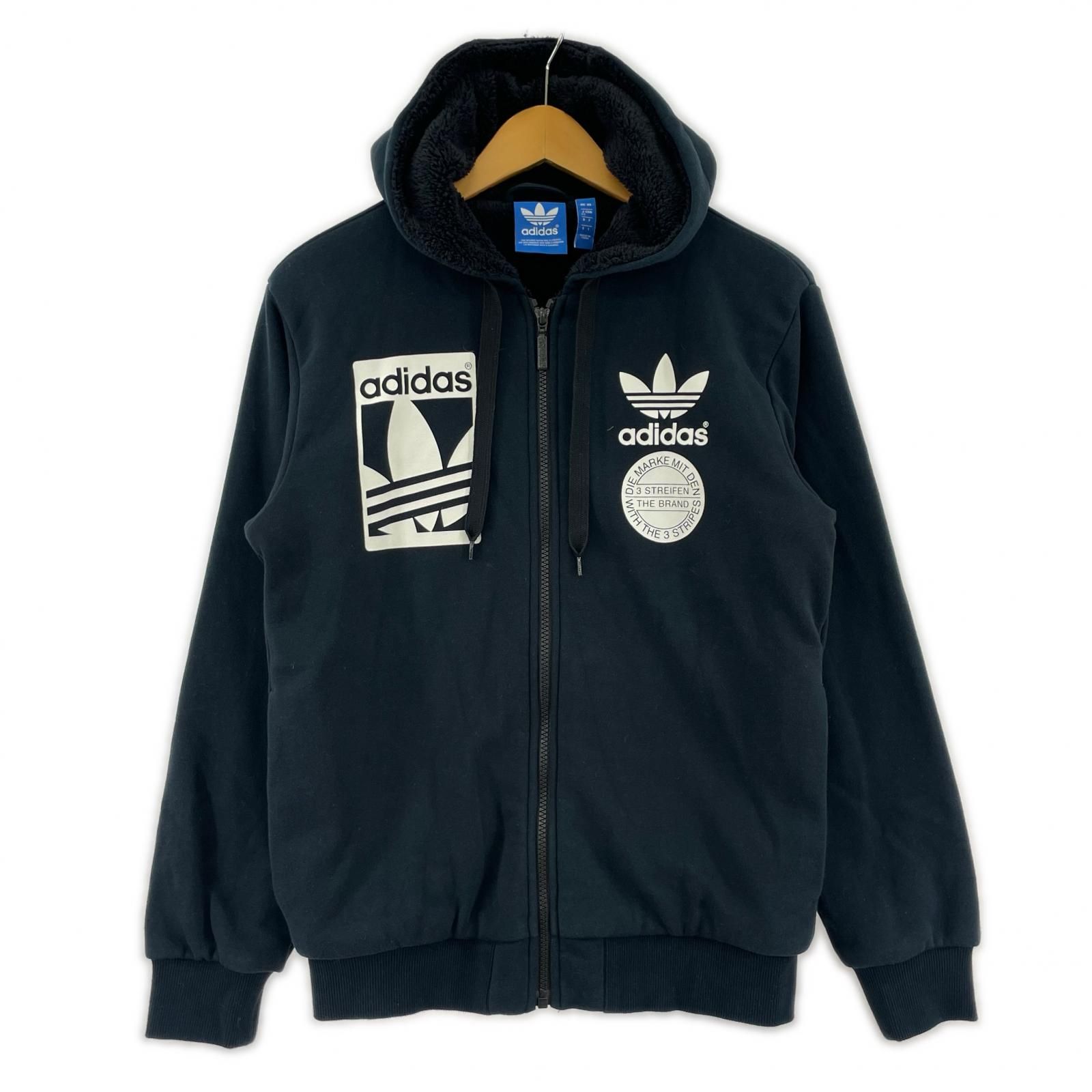 adidas アディダス 裏ボア ジップアップパーカー sizeXS/ダーク 