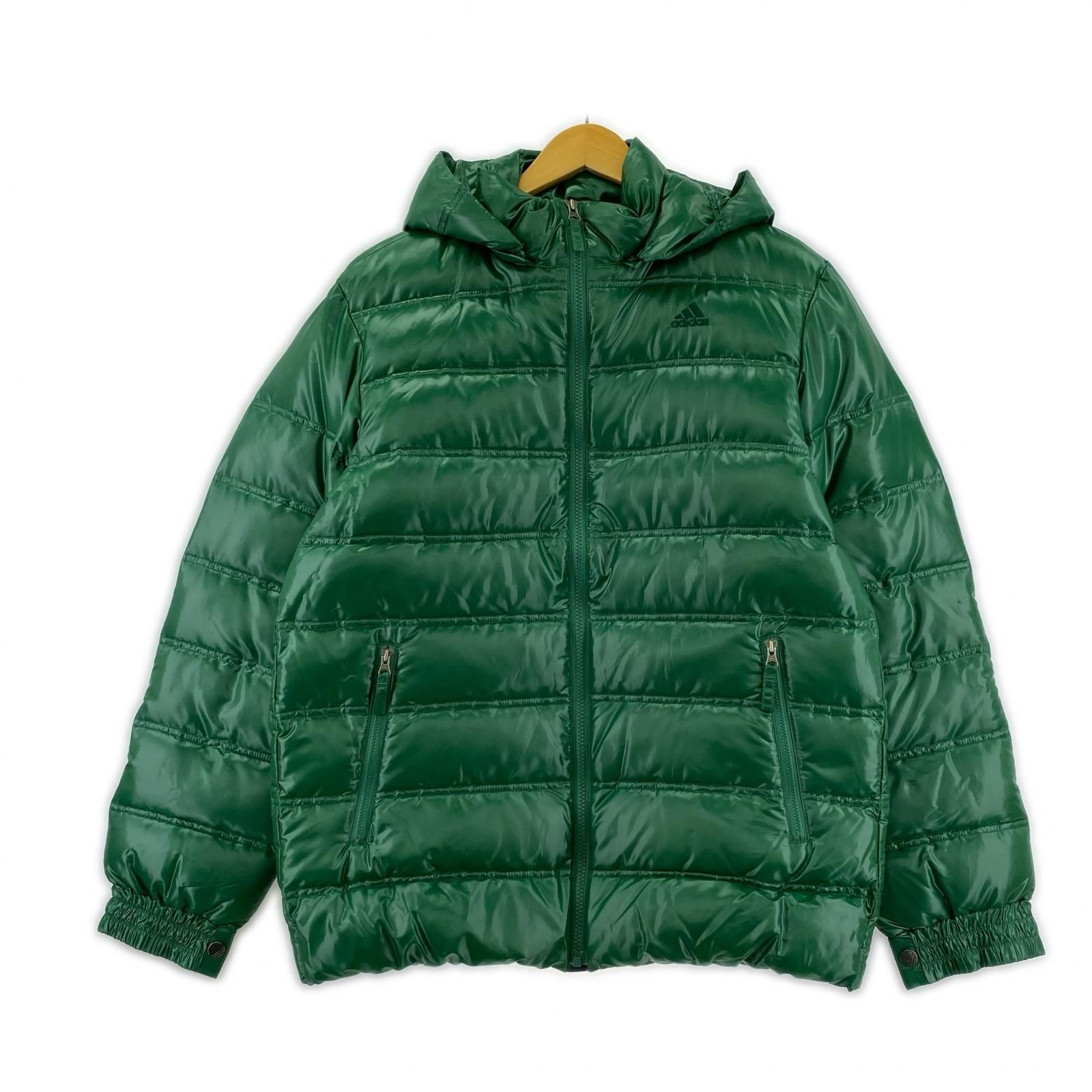 adidas アディダス 2wayフード付きダウンジャケット sizeL/グリーン