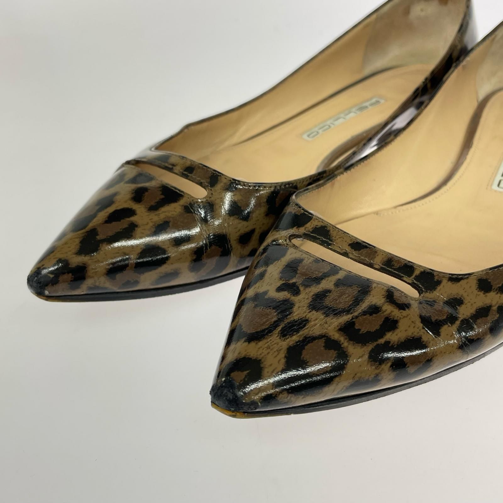 PELLICO ペリーコ レオパード フラットパンプス size38/ブラウン系