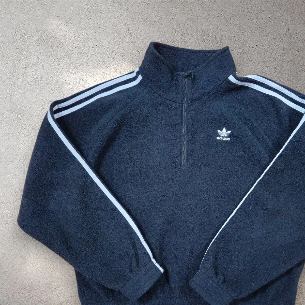 アディダス フリース アノラック ハーフジップ フリース ブラック XS