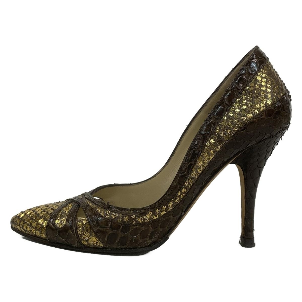 JIMMY CHOO(ジミーチュウ) パンプス 35 レディース - ゴールド×ダーク