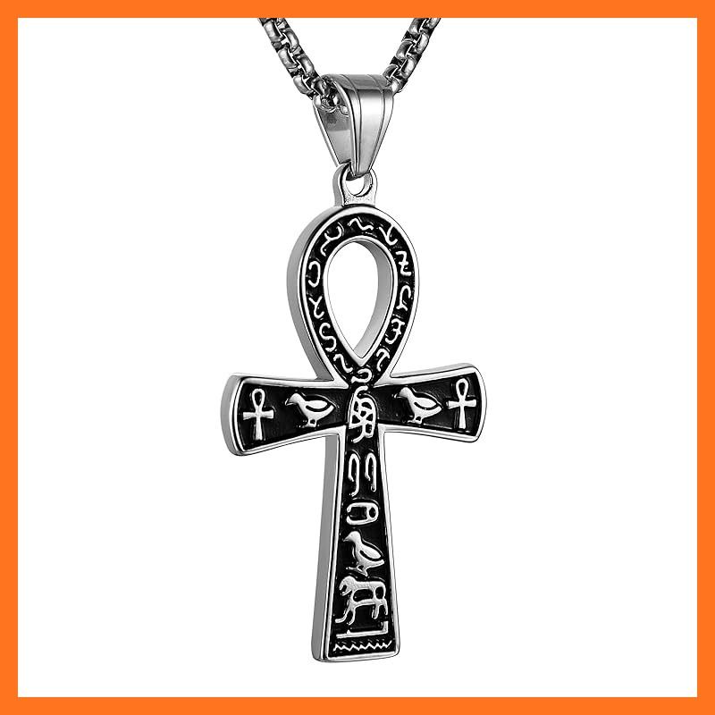 新品】 [HZMAN] ステンレス鋼大アンククロスペンダント古代エジプトの