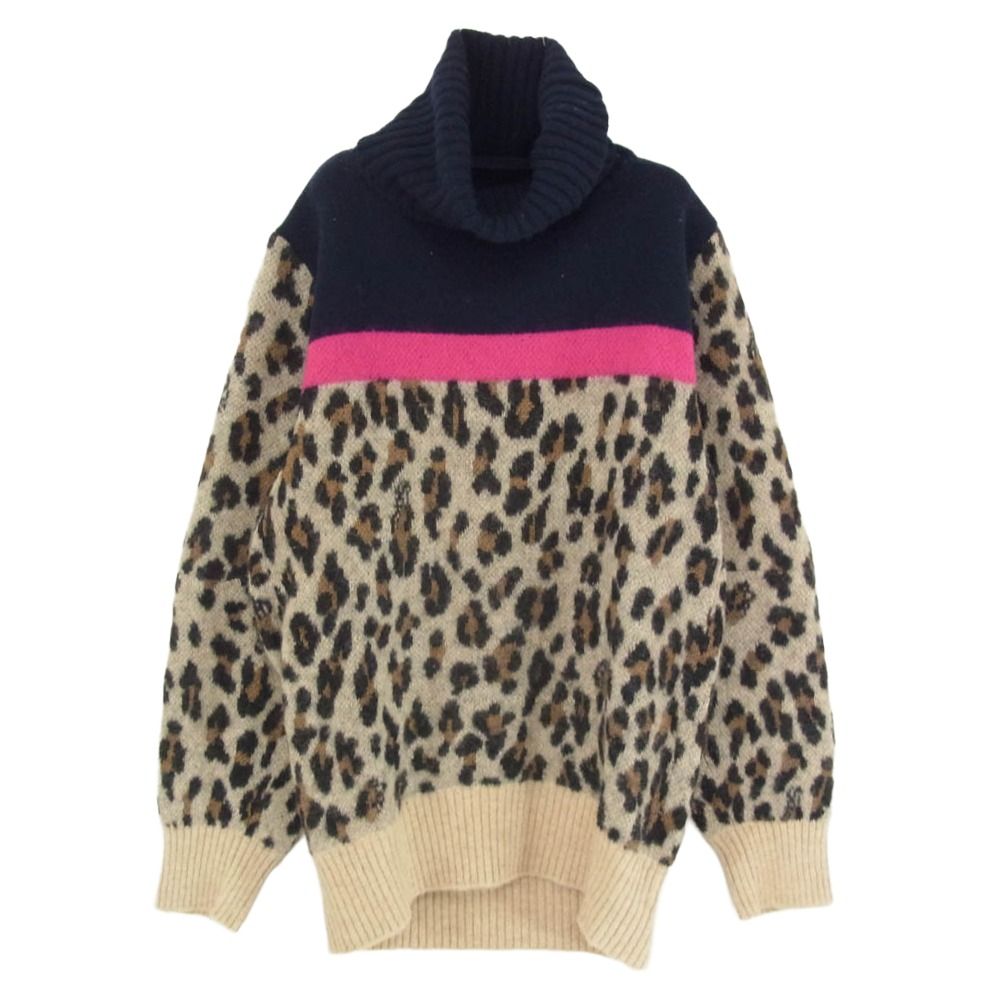 Sacai サカイ 19AW 19-04555 ウール アルパカ モヘア混 レオパード柄