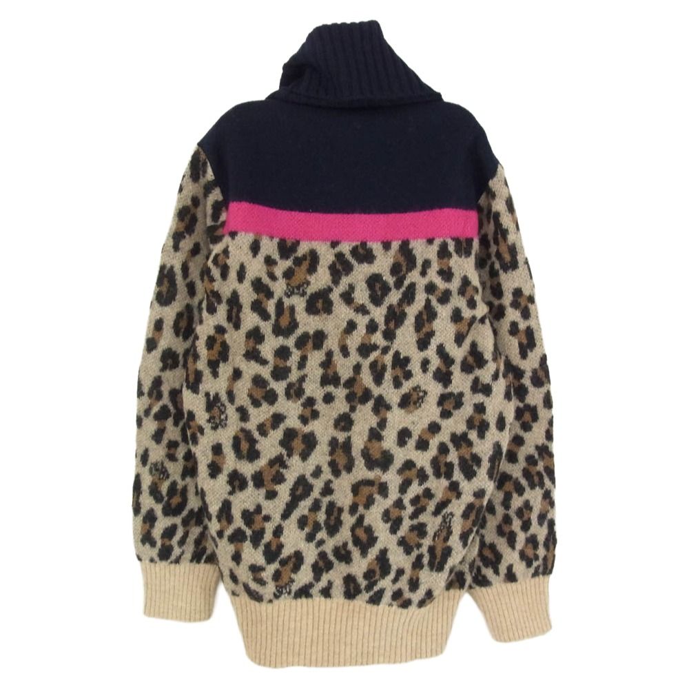 Sacai サカイ 19AW 19-04555 ウール アルパカ モヘア混 レオパード柄