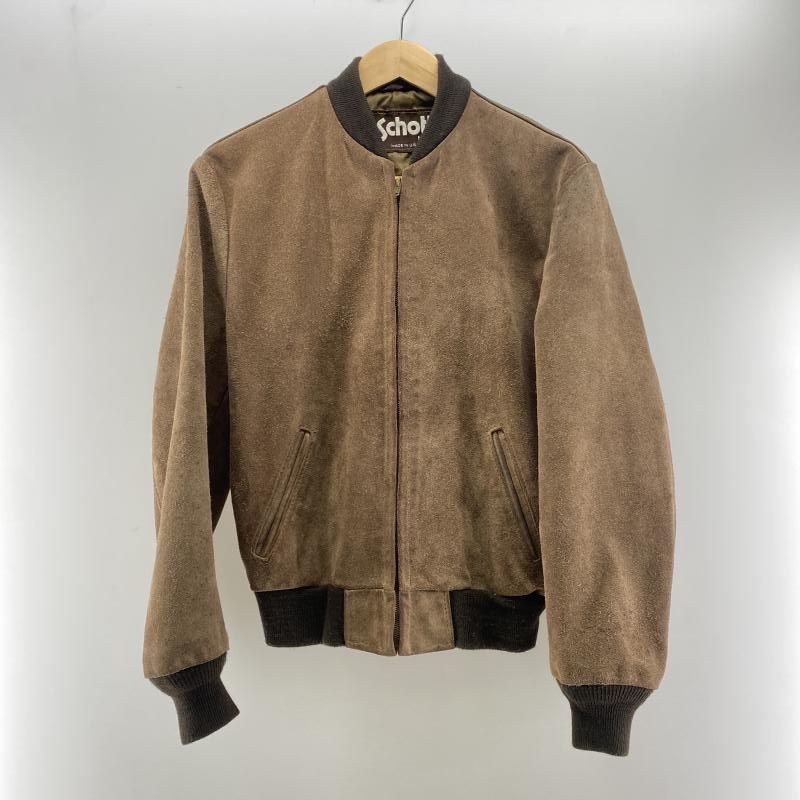 中古】SCHOTT USA製 スエードレザー ボンバージャケット ブラウン 38