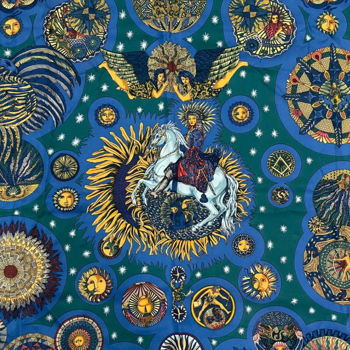 美品 HERMES エルメス カレ90 スカーフ LE ROY SOLEIL 太陽王 シルク