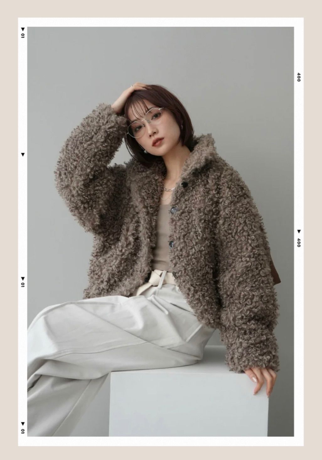 新品 プードルファーブルゾン ベージュ esicaエシカ LIANリアン - メルカリ