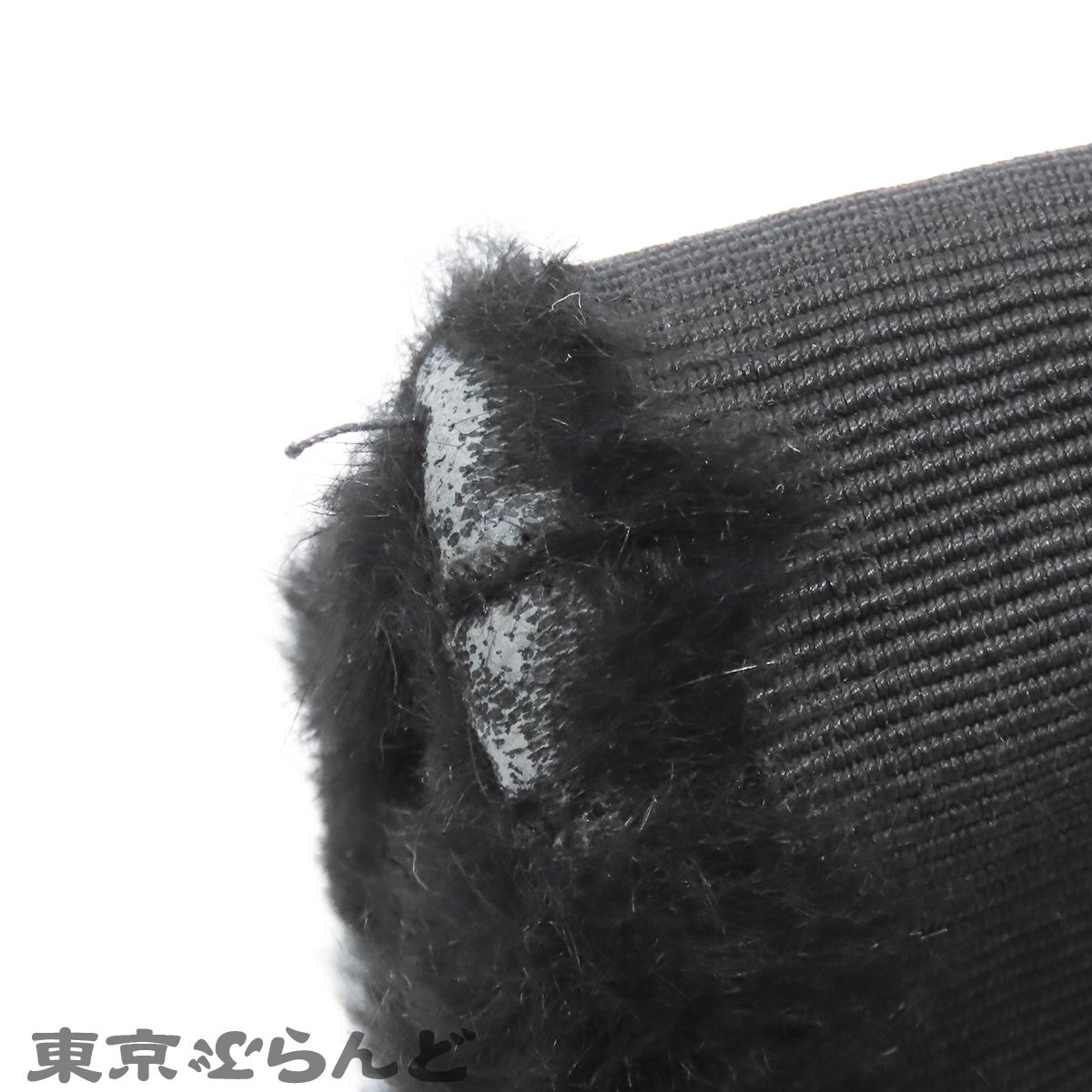 シャネル CHANEL チョコバー ラパン グローブ ブラック 黒 シルバー 
