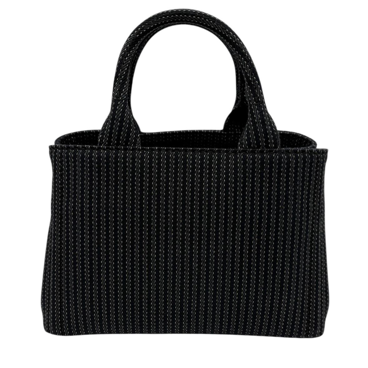 ♪3844 プラダ ハンドバッグ カナパ デニム キャンバス トライアングル