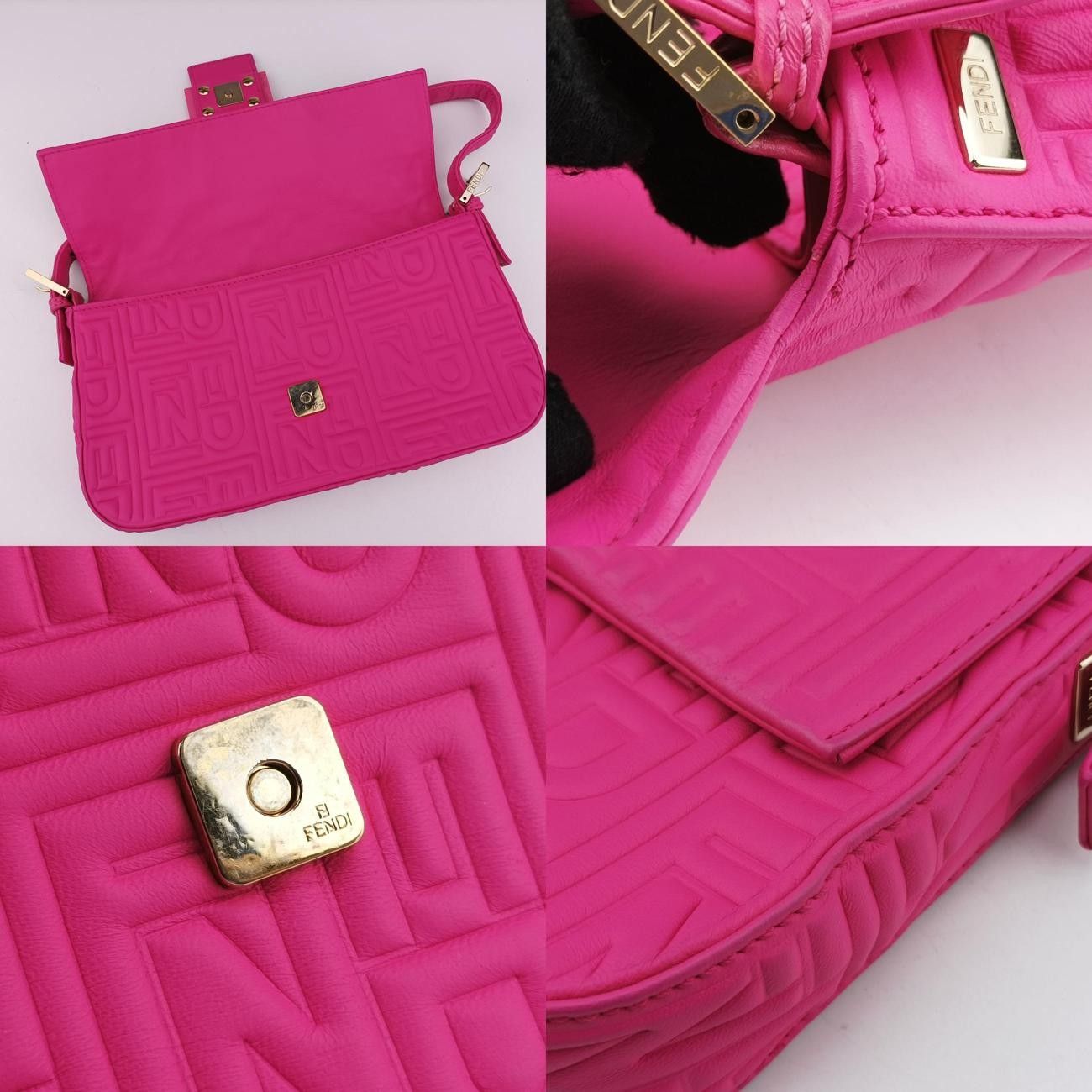 M*a様 FENDI マンマバケット 【レア】ピンクローズ フェンディFendiマンマバケット ピンク レザー 8BR600 2354/8BR600/YMB